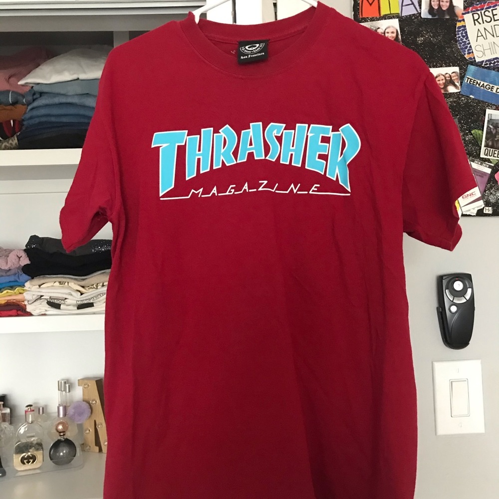 Red and Blue Thrasher T-Shirt